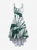 Tropical Leaf Print Plus Size Matching Hawaii Beach Outfit For Couples -  