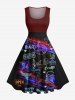 Beer Juice Letters Neon Print Plus Size Matching Hawaii Beach Outfit For Couples -  