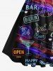 Beer Juice Letters Neon Print Plus Size Matching Hawaii Beach Outfit For Couples -  