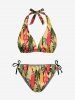 Colorful Coconut Tree Colorblock Print Shorts Swimsuit Matching Hawaii Beach Outfit For Couples -  