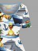 Plus Size Coconut Tree Ducks Sea Waves Ship Print Vintage Hawaii Dress -  