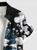Plus Size Eagle Mushroom Print Hawaii Button Pocket Shirt For Men -  