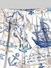 Plus Size Sailboat Starfish Anchor Steering Wheel Print Hawaii Cruise Drawstring Beach Shorts For Men -  