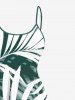 Plus Size Tropical Leaf Print High Low Hawaii Cami Dress -  