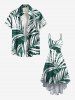 Robe Hawaiienne Haute-Bas Imprimée Feuilles Tropicales Grande Taille - Vert 4X