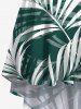 Robe Hawaiienne Haute-Bas Imprimée Feuilles Tropicales Grande Taille - Vert 5X