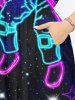 Robe Cache-Coeur Imprimé Astronaute et Galaxie Grande Taille - Noir 1X