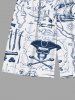 Plus Size Pirate Ship Map Flag Print Cruise Hawaii Beach Shorts For Men -  