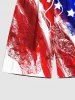 Plus Size Painting Patriotic American Flag Print Drawstring Beach Shorts For Men -  