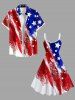 Plus Size Painting Patriotic American Flag Print A Line Tank Dress -  