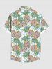 Chemise hawaïenne à rayures colorées et imprimé ananas, grande taille, avec poche boutonnée, pour hommes - Vert M