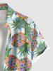 Chemise hawaïenne à rayures colorées et imprimé ananas, grande taille, avec poche boutonnée, pour hommes - Vert M