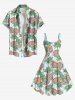Plus Size Colorful Pineapple Striped Print Hawaii A Line Tank Dress -  