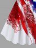 Plus Size Painting Patriotic American Flag Print A Line Tank Dress -  