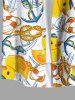Plus Size Duck Swimming Ring Anchor Sailboat Print Hawaii Cruise Shirt For Men -  