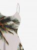 Plus Size Coconut Tree Print Hawaii High Low Asymmetric Cami Dress -  