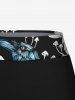 Fashion Eagle Mushroom Print Hawaii Boyshort Tankini Bottom -  