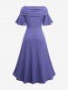 Plus Size Ruffles Tulip Hem Pockets Ruched Surplice Dress -  