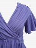 Plus Size Ruffles Tulip Hem Pockets Ruched Surplice Dress -  
