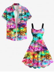 Tenue de Plage Grande Taille Imprimé Cocotiers Colorés - Multi-A 