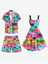 Tenue de Plage Grande Taille Imprimé Cocotiers Colorés - Multi-A 