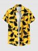 Black Cats Print Plus Size Matching Hawaii Beach Outfit For Couples -  