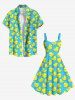 Ducks Print Plus Size Matching Hawaii Beach Outfit For Couples -  