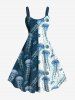 Jellyfish Colorblock Print Plus Size Matching Hawaii Beach Outfit For Couples -  