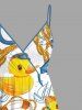 Duck Swimming Ring Anchor Sailboat Print Plus Size Matching Hawaii Beach Cruise Shirts Dress Outfit For Couples -  