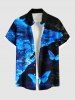 Glitter Butterfly Sea Print Shirt Swimsuit Plus Size Matching Hawaii Beach Outfit For Couples -  