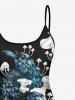 Haut de Tankini Hawaïen Champignon Aigle Imprimé à Bretelle Ajustable de Grande Taille - Vert 2X