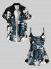 Haut de Tankini Hawaïen Champignon Aigle Imprimé à Bretelle Ajustable de Grande Taille - Vert 2X