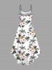 Plus Size Coconut Tree Flowers Leaf Print High Low Hawaii Cami Dress -  