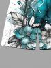 Plus Size Watercolor Flower Leaf Print Hawaii Beach Shorts For Men -  
