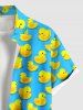 Plus Size Ducks Print Buttons Pocket Hawaii Shirt For Men -  