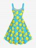 Plus Size Ducks Print Hawaii Tank Dress -  