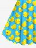 Plus Size Ducks Print Hawaii Tank Dress -  