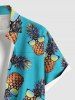 Plus Size Sunglasses Pineapple Print Buttons Pocket Hawaii Shirt For Men -  