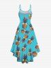 Robe Hawaiien Haute-Bas à Bretelles à Imprimé Ananas Grande Taille - Vert clair 1X