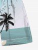 Plus Size Coconut Tree Sea Beach Bird Print Hawaii Drawstring Beach Shorts For Men -  