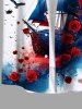 Plus Size Sailboat Bird Rose Flower Ink Painting Splatter Print Hawaii Cruise Shirt For Men -  