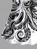 Fashion Octopus Two Tone Print Hawaii Tankini Top(Adjustable Shoulder Strap) -  