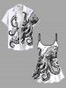 Fashion Octopus Two Tone Print Hawaii Tankini Top(Adjustable Shoulder Strap) -  