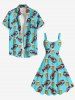 Plus Size Beer Lobster Print Hawaii Tank Dress -  