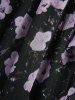 Débardeur asymétrique grande taille à imprimé floral aquarelle, boucle en V, bordure en dentelle - Noir M | US 10