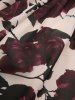 Plus Size Rose Flower Vine Print Split Pocket Surplice A Line Maxi Dress with Removable Tied Belt -  