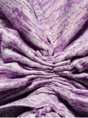 Heathered Hollow Out Lace Strap Cinched Tank Top and High Rise Floral Gym 3D Jeggings Plus Size Outfit