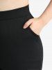 Twist Ombre Hot Stamping Sparkling Sequins Top and Appliques Leggings Plus Size Outfit -  