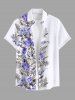 Costume de Plage Grande Taille Imprimé à Fleurs et Feuilles Assorti - Blanc 