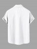 Chemise Bicolore Boutonnée Feuille de Pirate Imprimés avec Poche de Grande Taille pour Homme - Blanc M